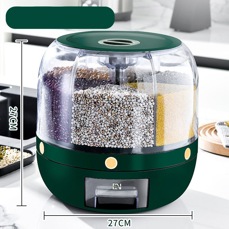 SmartPursue™ 360° Rotating Grain Storage Container Food Storage White Smoke 4 Style