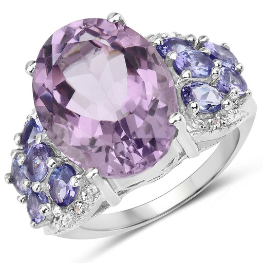 Bids.com 6.62 Carat Genuine Amethyst, Tanzanite and White Topaz .925 Sterling Silver Ring Rings White Smoke size 6.00,size 5.00,size 7.00,size 8.00,size 9.00