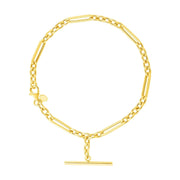 Bids.com 14k Yellow Gold 7 1/5 inch Alternating Oval and Round Chain Bracelet with Toggle Bracelets White Smoke 7.5 / Yellow Gold