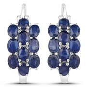 Bids.com 10.40 Carat Genuine Blue Sapphire .925 Sterling Silver 3 Piece Jewelry Set (Ring, Earrings, and Pendant w/ Chain) Jewelry Sets White Smoke size 6.00,size 7.00,size 8.00,size 5.00,size 9.00