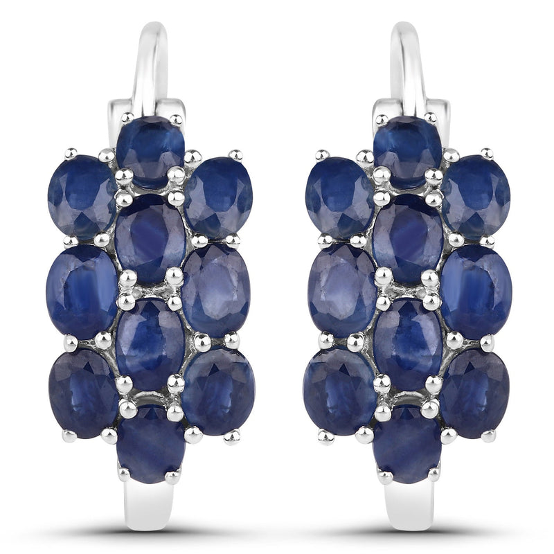 Bids.com 10.40 Carat Genuine Blue Sapphire .925 Sterling Silver 3 Piece Jewelry Set (Ring, Earrings, and Pendant w/ Chain) Jewelry Sets White Smoke size 6.00,size 7.00,size 8.00,size 5.00,size 9.00