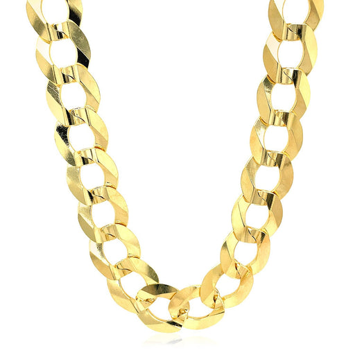 Bids.com 14k Yellow Gold Solid Curb Chain 10.0mm Necklaces White Smoke 22 / Yellow Gold,24 / Yellow Gold,One / Yellow Gold