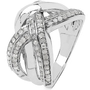 Bids.com 0.55 Carat Genuine White Diamond .925 Sterling Silver Ring Rings White Smoke size 6.00,size 7.00,size 8.00,size 9.00
