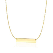 Bids.com 14k Yellow Gold Smooth Flat Horizontal Bar Style Necklace Necklaces White Smoke 18 / Yellow Gold