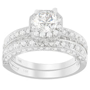 Bids.com 14K White Gold 1 ct. TDW Round Cut Diamond Ring (G-H, I1-I2) Rings White Smoke 6.75 / White.Gold