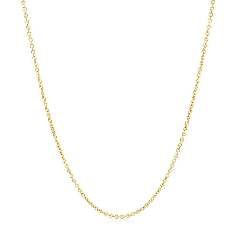 Bids.com 14k Yellow Gold Round Cable Link Chain 1.2mm Necklaces White Smoke 16 / Yellow Gold,18 / Yellow Gold,20 / Yellow Gold,One / Yellow Gold