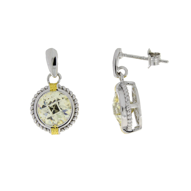Bids.com Cubic Zirconium Dangle Earrings Sterling Silver Earrings White Smoke