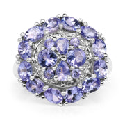 Bids.com 2.92 Carat Genuine Tanzanite .925 Sterling Silver Ring Rings White Smoke size 7.00,size 6.00,size 8.00,size 9.00,size 5.00,size 10.00