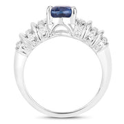 Bids.com 1.40 Carat Genuine Kyanite .925 Sterling Silver Ring Rings White Smoke size 5.00,size 7.00,size 9.00,size 10.00,size 6.00,size 8.00