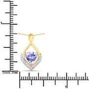 Bids.com 0.96 Carat Genuine Tanzanite and White Topaz .925 Sterling Silver Pendant Pendants White Smoke