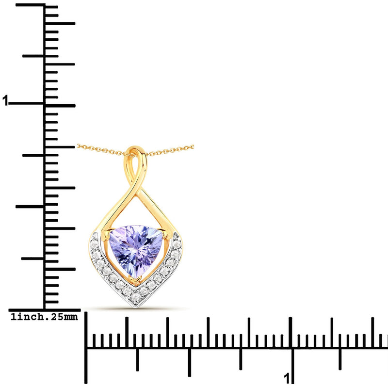 Bids.com 0.96 Carat Genuine Tanzanite and White Topaz .925 Sterling Silver Pendant Pendants White Smoke
