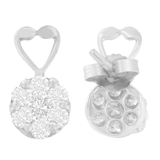 Bids.com 14K White Gold 1 1/4 cttw Round Cut Diamond Earrings (H-I, I1-I2) Earrings White Smoke White.Gold / 1.17