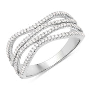Bids.com 0.46 Carat Genuine White Diamond 14K White Gold Ring (F-G Color, SI Clarity) Rings White Smoke size 8.25
