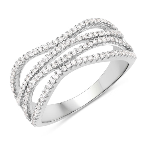 Bids.com 0.46 Carat Genuine White Diamond 14K White Gold Ring (F-G Color, SI Clarity) Rings White Smoke size 8.25