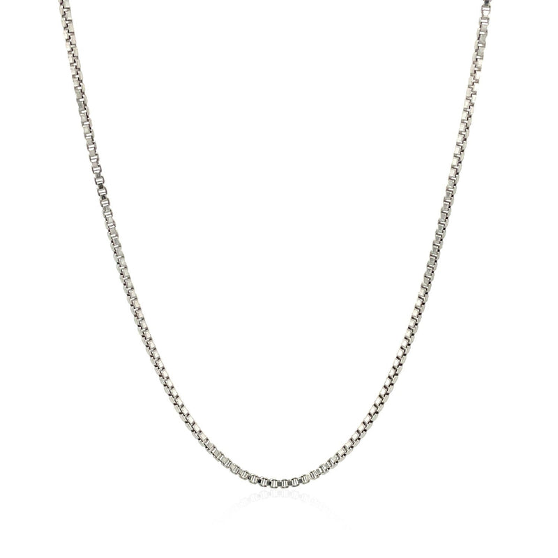Bids.com Sterling Silver Rhodium Plated Box Chain 1.3mm Necklaces White Smoke 16 / Sterling Silver,18 / Sterling Silver,20 / Sterling Silver,22 / Sterling Silver,24 / Sterling Silver,30 / Sterling Silver,One / Sterling Silver