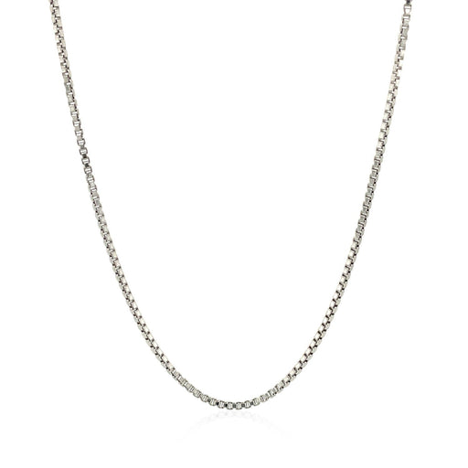Bids.com Sterling Silver Rhodium Plated Box Chain 1.3mm Necklaces White Smoke 16 / Sterling Silver,18 / Sterling Silver,20 / Sterling Silver,22 / Sterling Silver,24 / Sterling Silver,30 / Sterling Silver,One / Sterling Silver