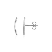 Bids.com 14k White Gold Curve Climber Post Earrings Earrings White Smoke White Gold