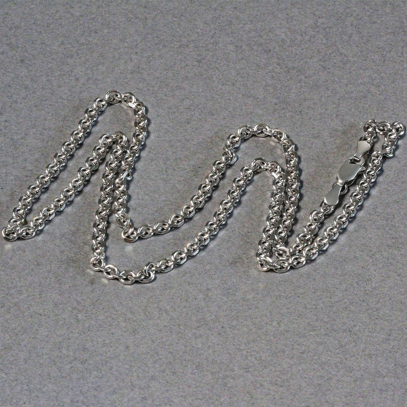 Bids.com 14k White Gold Diamond Cut Cable Link Chain (2.90 mm) Necklaces Light Slate Gray 18 / White Gold,20 / White Gold,22 / White Gold,24 / White Gold,26 / White Gold