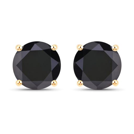 Bids.com 4.91 Carat Genuine Black Diamond 14K Yellow Gold Earrings Earrings Dark Slate Gray