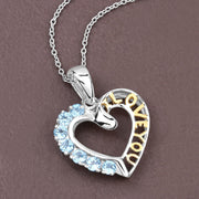 Bids.com 0.84 Carat Genuine Swiss Blue Topaz .925 Sterling Silver Pendant Pendants Dim Gray size 18.00