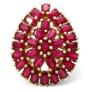 Bids.com 14K Yellow Gold Plated 9.30 Carat Genuine Ruby .925 Sterling Silver Ring Rings White Smoke size 7.00,size 6.00,size 8.00,size 5.00,size 9.00