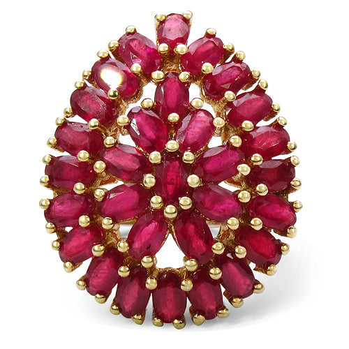 Bids.com 14K Yellow Gold Plated 9.30 Carat Genuine Ruby .925 Sterling Silver Ring Rings White Smoke size 7.00,size 6.00,size 8.00,size 5.00,size 9.00