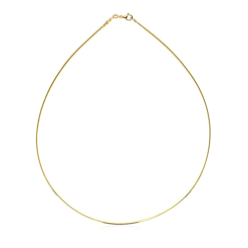 Bids.com 14k Yellow Gold Necklace in a Round Omega Chain Style Necklaces White Smoke 16 / Yellow Gold,17 / Yellow Gold,18 / Yellow Gold,20 / Yellow Gold