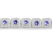 Bids.com 1.10 Carat Genuine Tanzanite .925 Sterling Silver Bracelet Bracelets Gray size 10.00