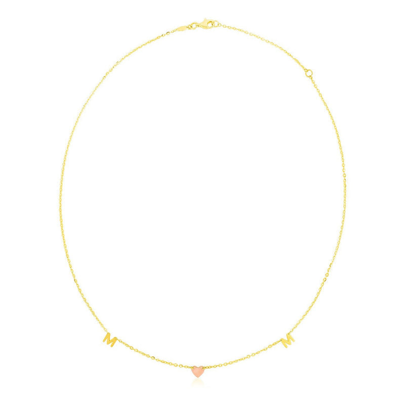 Bids.com 14k Yellow and Rose Gold Mom Necklace Necklaces White Smoke 18 / Two-Tone Gold