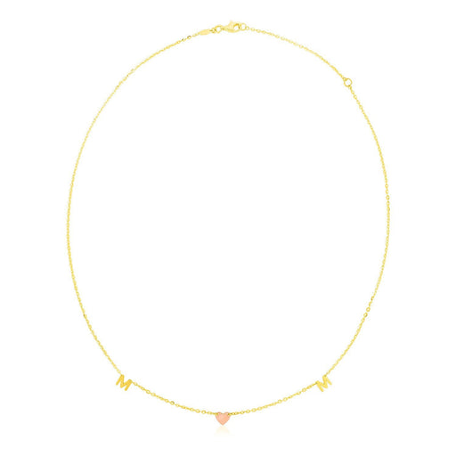 Bids.com 14k Yellow and Rose Gold Mom Necklace Necklaces White Smoke 18 / Two-Tone Gold