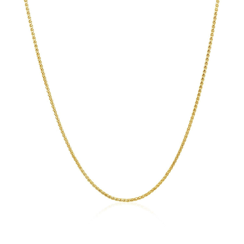 Bids.com 14k Yellow Gold Diamond Cut Round Wheat Chain 1.0mm Necklaces White Smoke 16 / Yellow Gold,18 / Yellow Gold,20 / Yellow Gold,One / Yellow Gold