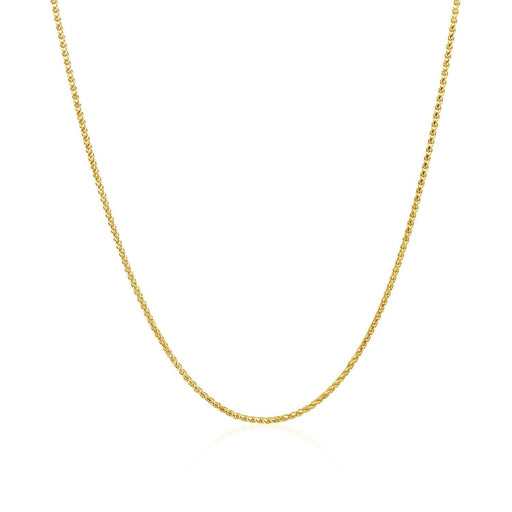 Bids.com 14k Yellow Gold Diamond Cut Round Wheat Chain 1.0mm Necklaces White Smoke 16 / Yellow Gold,18 / Yellow Gold,20 / Yellow Gold,One / Yellow Gold