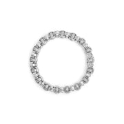 Bids.com 14K White Gold 1/2 Cttw Diamond Knotted Byzantine Link Bracelet (H-I Color, I2-I3 Clarity) - 7" Inches Bracelets White Smoke White.Gold / 7