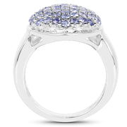 Bids.com 2.00 Carat Genuine Tanzanite .925 Sterling Silver Ring Rings White Smoke size 7.00,size 8.00,size 7.50,size 6.00
