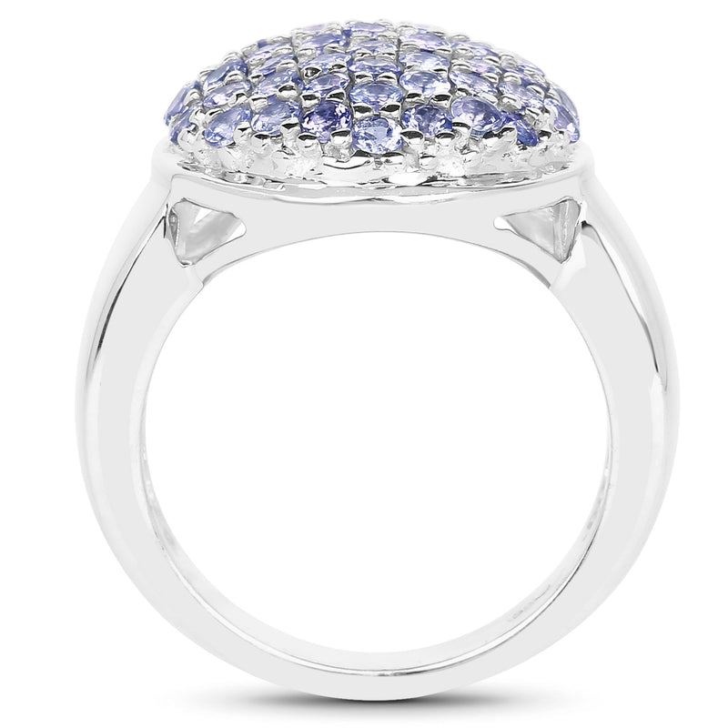 Bids.com 2.00 Carat Genuine Tanzanite .925 Sterling Silver Ring Rings White Smoke size 7.00,size 8.00,size 7.50,size 6.00