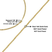 Bids.com Semi-Solid 14K Yellow Gold 4.5mm Miami Cuban Chain Necklace - Unisex Chain - 22 Inches Necklaces White Smoke Yellow.Gold / 22