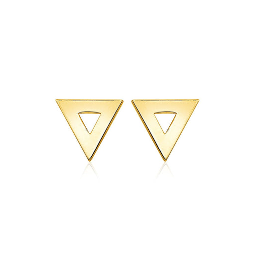 Bids.com 14k Yellow Gold Polished Open Triangle Post Earrings Earrings White Smoke Yellow Gold
