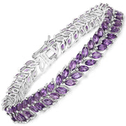 Bids.com 13.80 Carat Genuine Amethyst .925 Sterling Silver Bracelet Bracelets White Smoke size 7.00,size 8.00