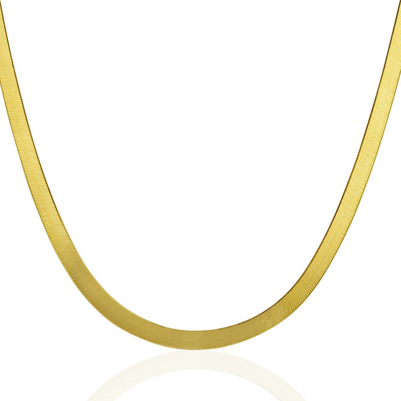 Bids.com Imperial Herringbone Chain in 10k Yellow Gold (5.00 mm) Necklaces White Smoke 16 / Yellow Gold,18 / Yellow Gold,20 / Yellow Gold,22 / Yellow Gold,24 / Yellow Gold