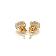 Bids.com 14k Yellow Gold Stud Earrings with White Hue Faceted Cubic Zirconia Earrings White Smoke Yellow Gold