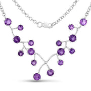 Bids.com 5.36 Carat Genuine Amethyst .925 Sterling Silver Necklace Necklaces White Smoke size 18.00