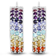 Bids.com 8.79 Carat Genuine Multi Stones .925 Sterling Silver Earrings Earrings White Smoke