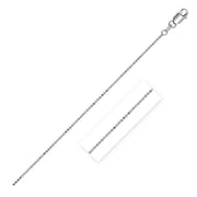 Bids.com 14k White Gold Diamond Cut Bead Chain 1.0mm Necklaces White Smoke 16 / White Gold,18 / White Gold,20 / White Gold