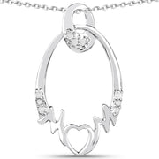 Bids.com 0.14 Carat Genuine White Diamond .925 Sterling Silver Pendant Pendants White Smoke