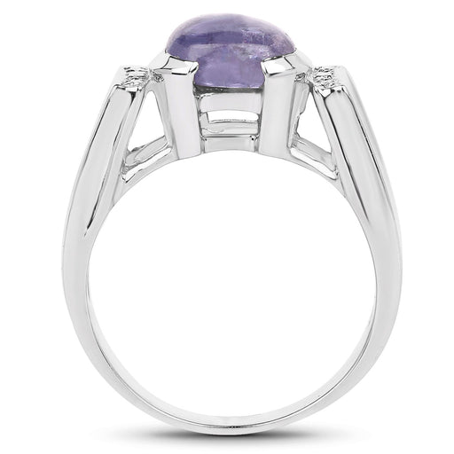 Bids.com 2.80 Carat Genuine Tanzanite .925 Sterling Silver Ring Rings White Smoke size 7.50,size 8.00,size 6.00,size 7.00,size 9.00