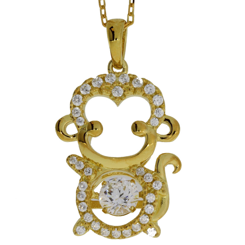 Bids.com Cubic Zirconia Animal Pendant Sterling Silver Pendants White Smoke 18