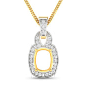 Bids.com 0.25 Carat Genuine White Diamond 14K Yellow Gold Semi Mount Pendant - holds 9x7mm Cushion Gemstone Pendants White Smoke