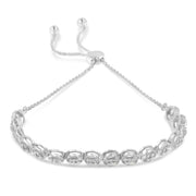 Bids.com .925 Sterling Silver 1/10 Cttw Round Diamond Bolo Bracelet (I-J Color, I3 Clarity) Bracelets White Smoke White.Sterling Silver / 7.75