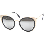 zeroUV Reinforced Two-Toned Mirrored Lens Cat Eye Sunglasses A106 Sunglasses White Smoke Black Gold / Silver Mirror,Black Gold / Gold Mirror,Blue Silver / Silver Mirror,Tortoise Gold / Silver Mirror,Clear Silver / Silver Mirror