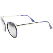 zeroUV Reinforced Two-Toned Mirrored Lens Cat Eye Sunglasses A106 Sunglasses White Smoke Black Gold / Silver Mirror,Black Gold / Gold Mirror,Blue Silver / Silver Mirror,Tortoise Gold / Silver Mirror,Clear Silver / Silver Mirror